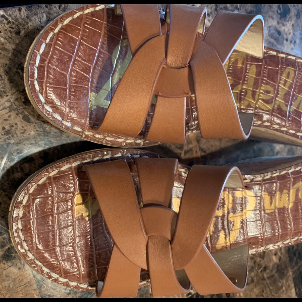 Sam Edelman Carmel brown wedge slide 7.5M